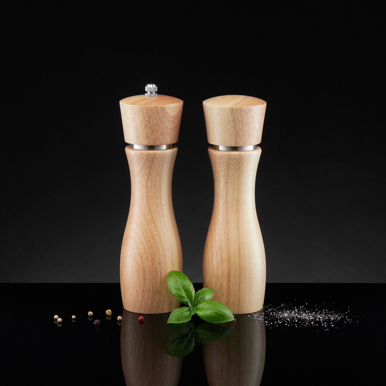 Set rasnita si solnita Natural, Ambition, 20 cm, lemn/otel, maro - imagine 4